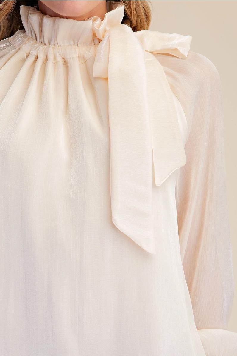 Champagne  Metallic Shimmer Blouse