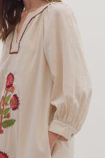 Ecru Embroidered Maxi Dress