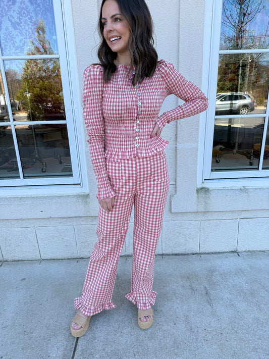 Pink Gingham Paloma Pant