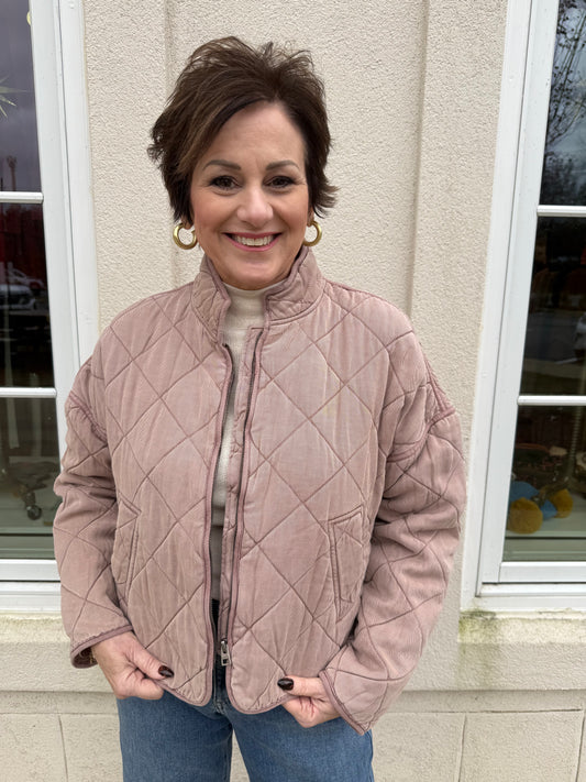 Mauve Quilted Puffer Jacket