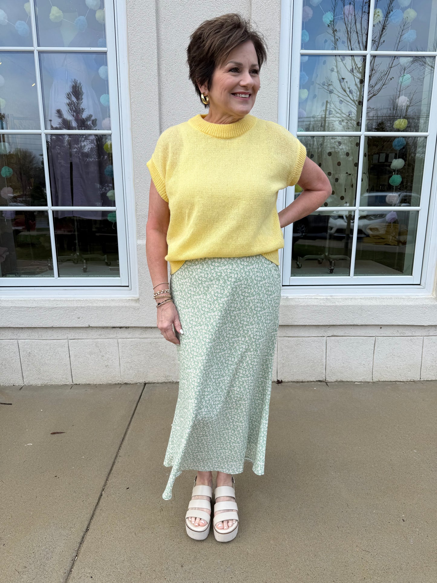 Ditsy Floral Midi Skirt