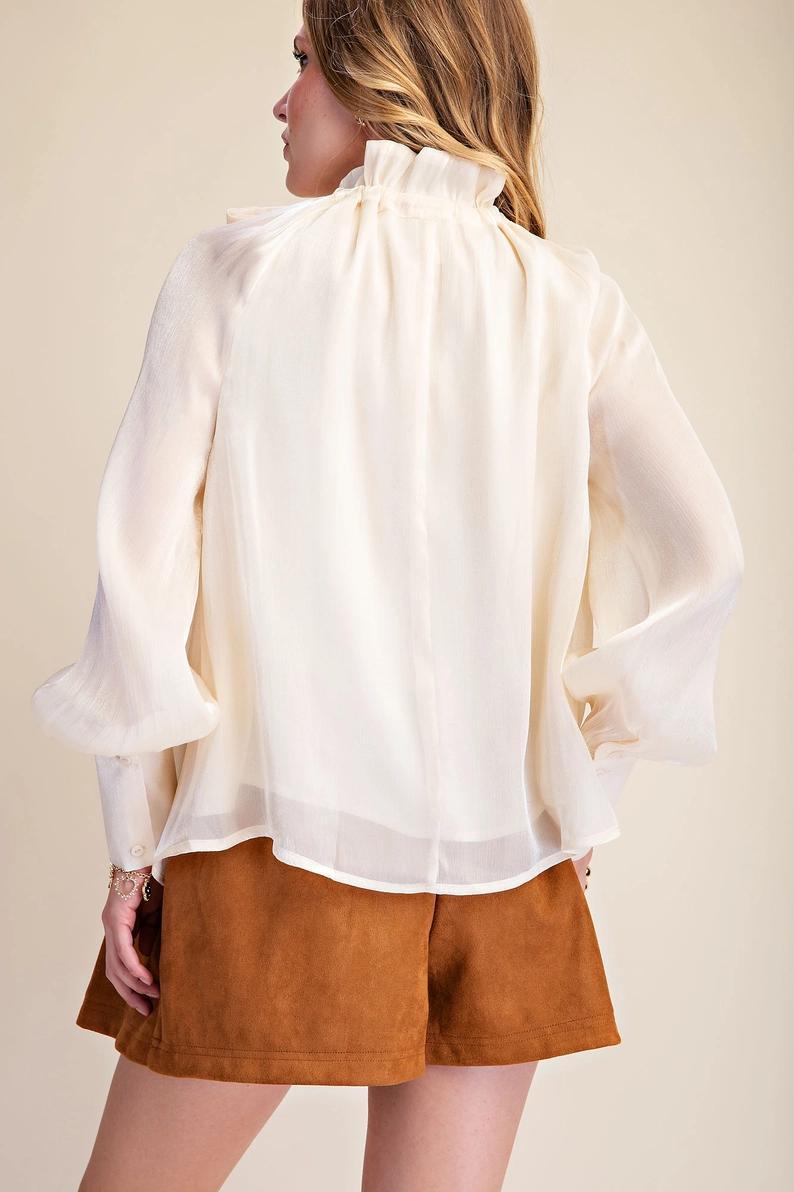 Champagne  Metallic Shimmer Blouse