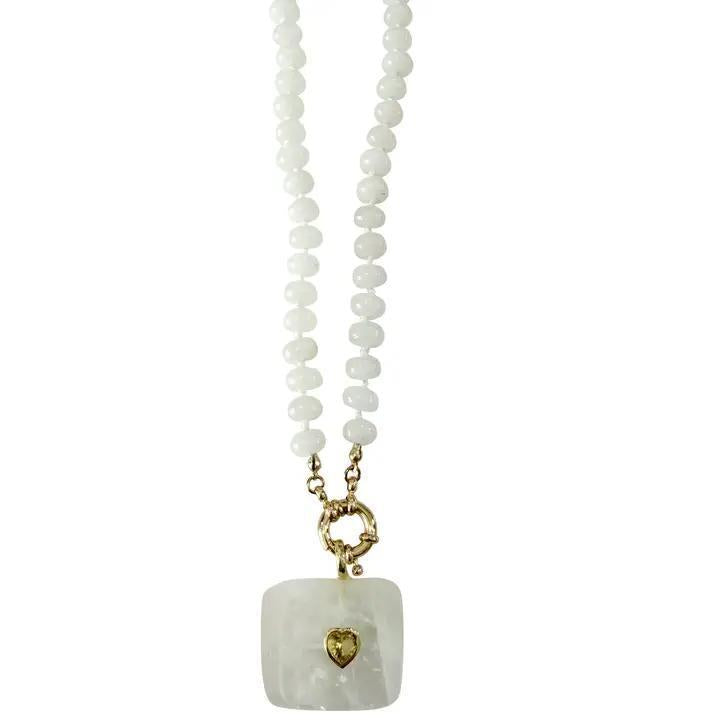 Lexi White Gemstone Necklace