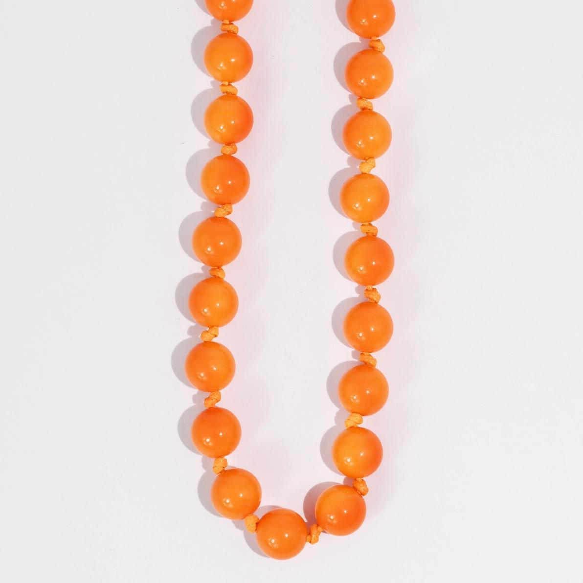 Orange Bubblegum Beads Necklace