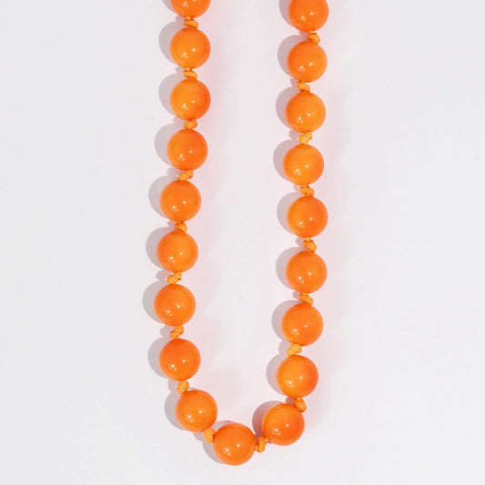 Orange Bubblegum Beads Necklace