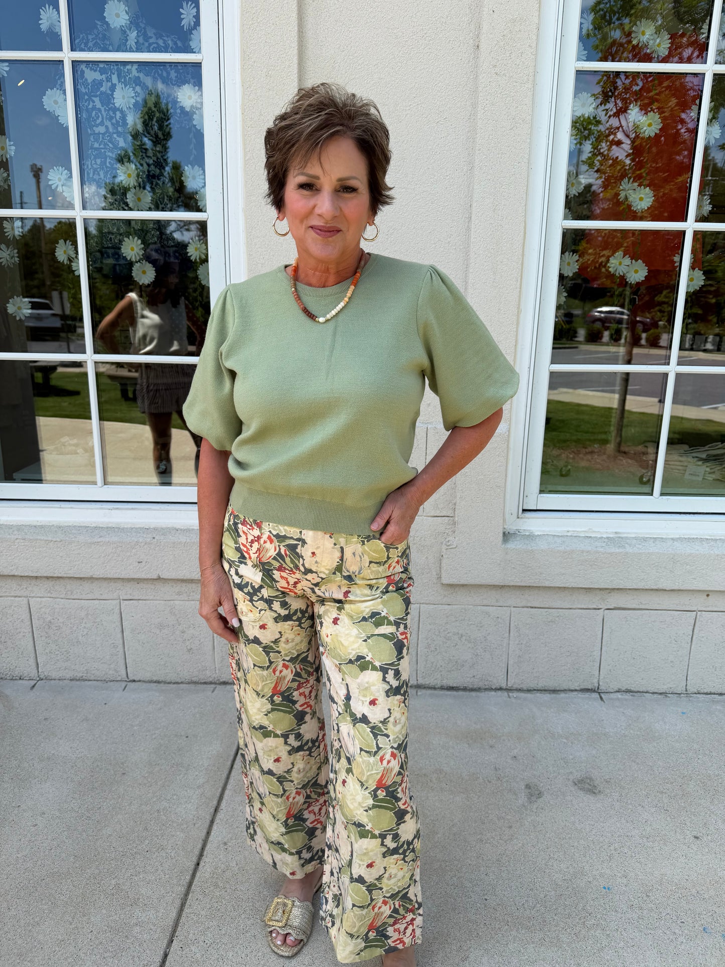 Olive Solid Knit Top