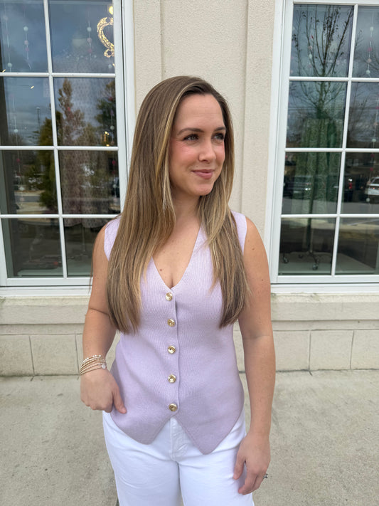 Lavender Button Vest