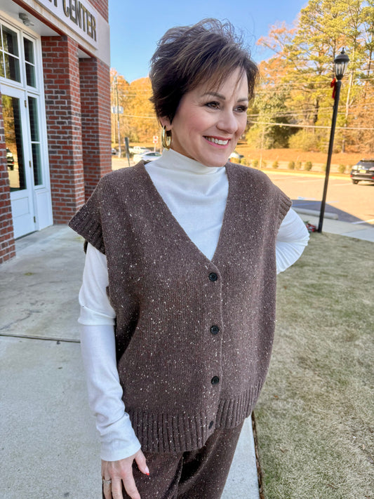 Dark Chocolate Speckled Sweater Set