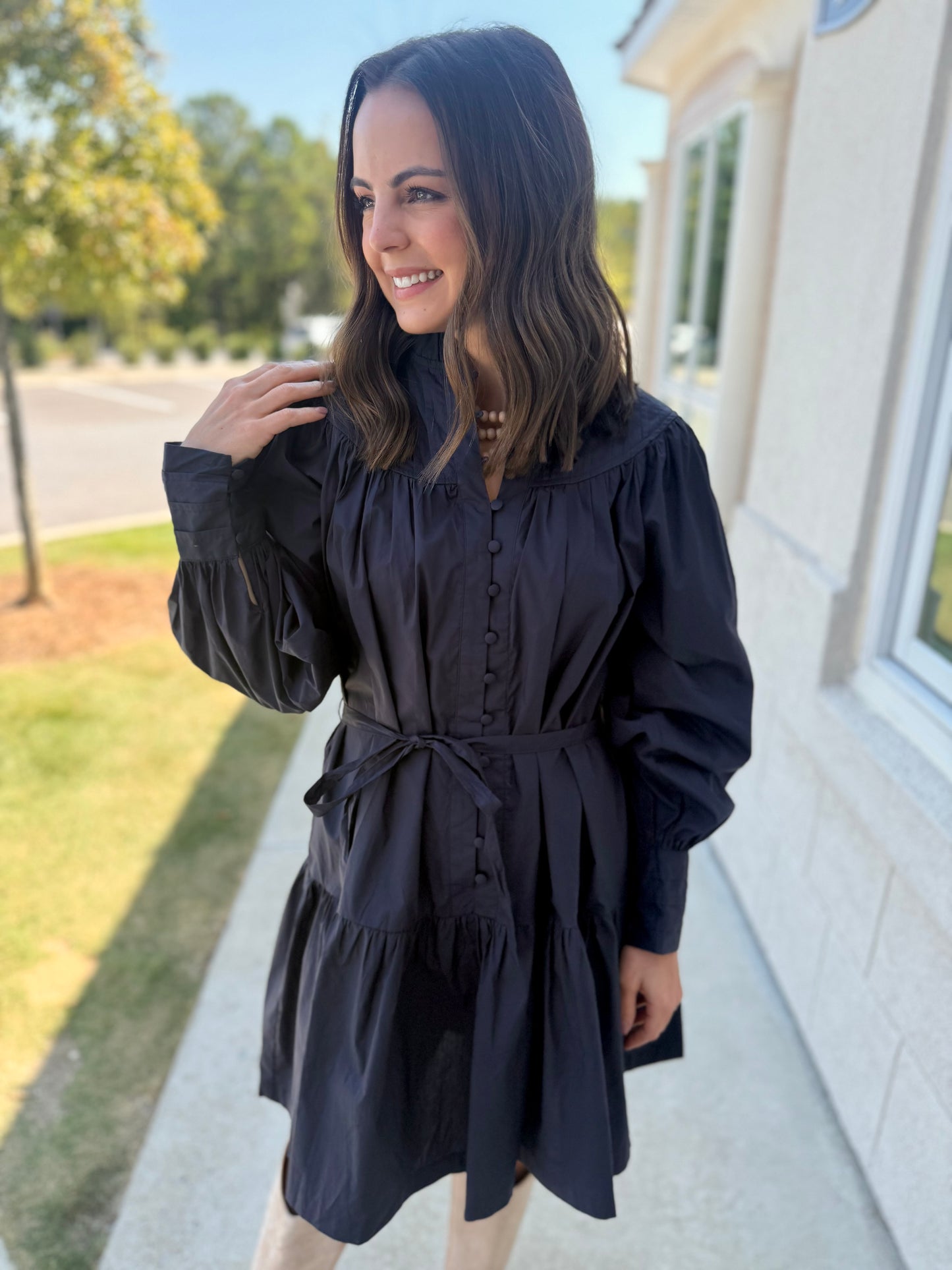 Ink Mock Neck Mini Dress
