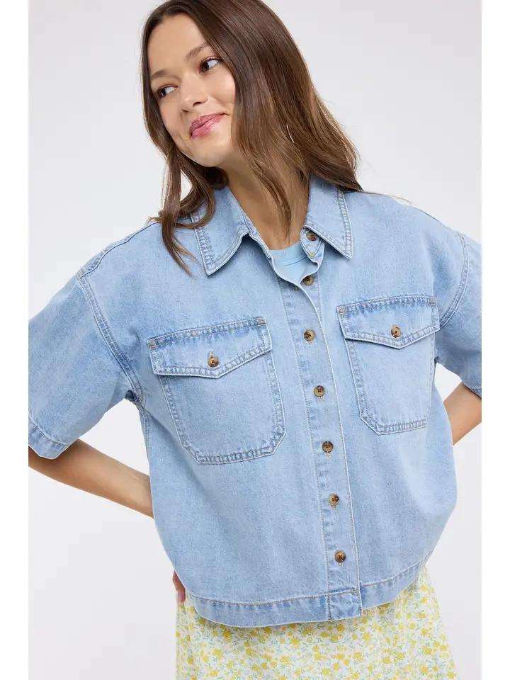 Light Denim Button Front Shirt