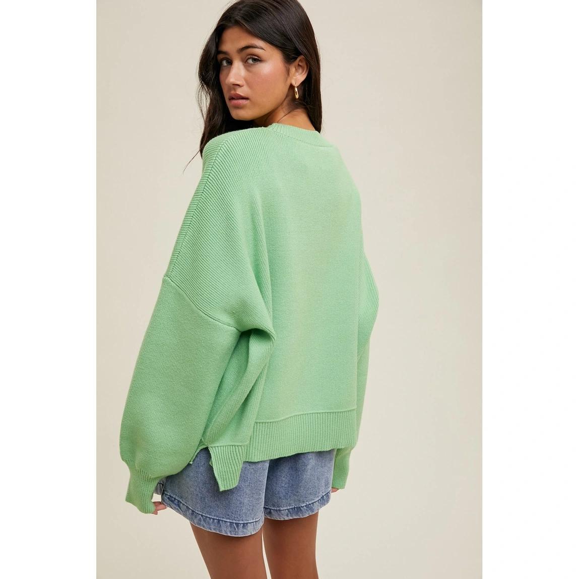 Honeydew Drop Shoulder Sweater