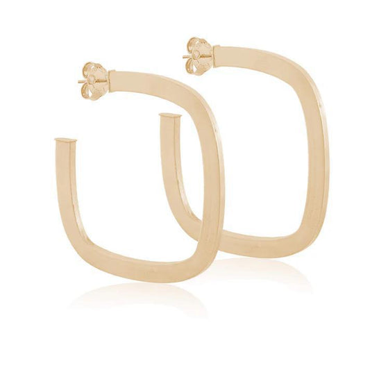 Square Elisa Hoops Brushed Champagne