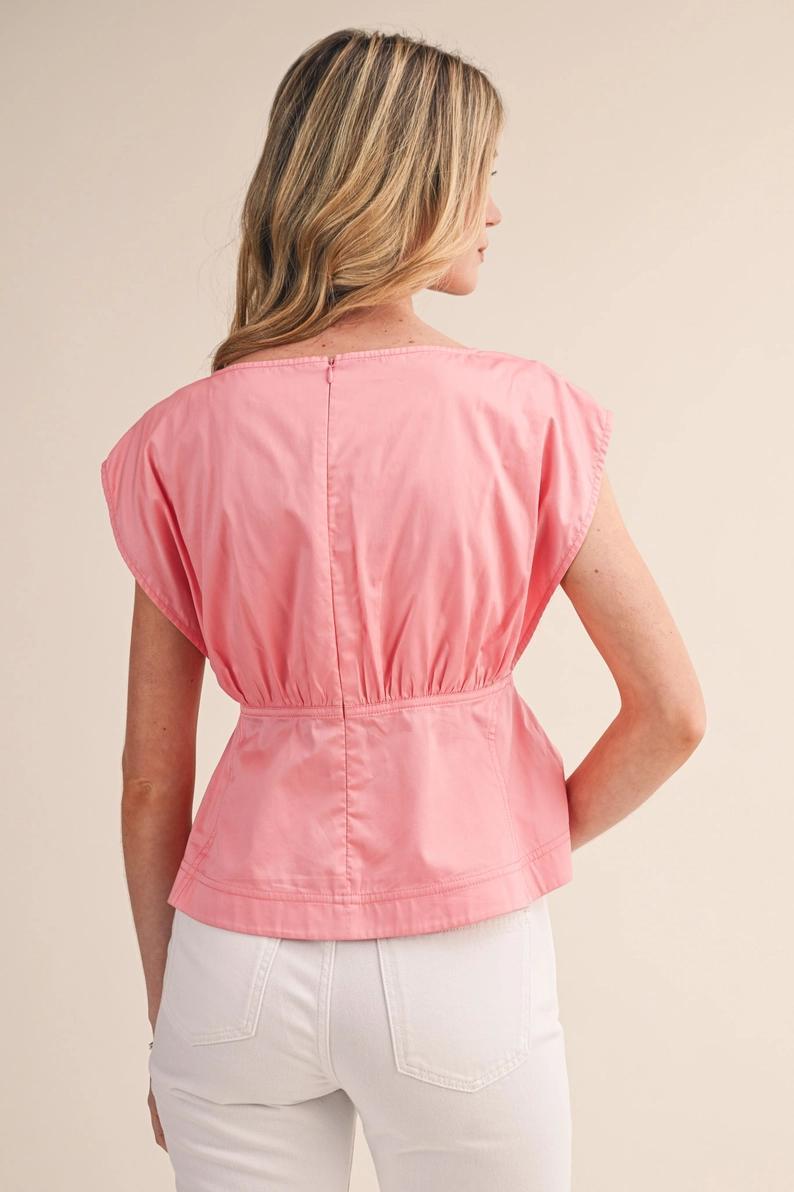 Bubble Pink Peplum Top