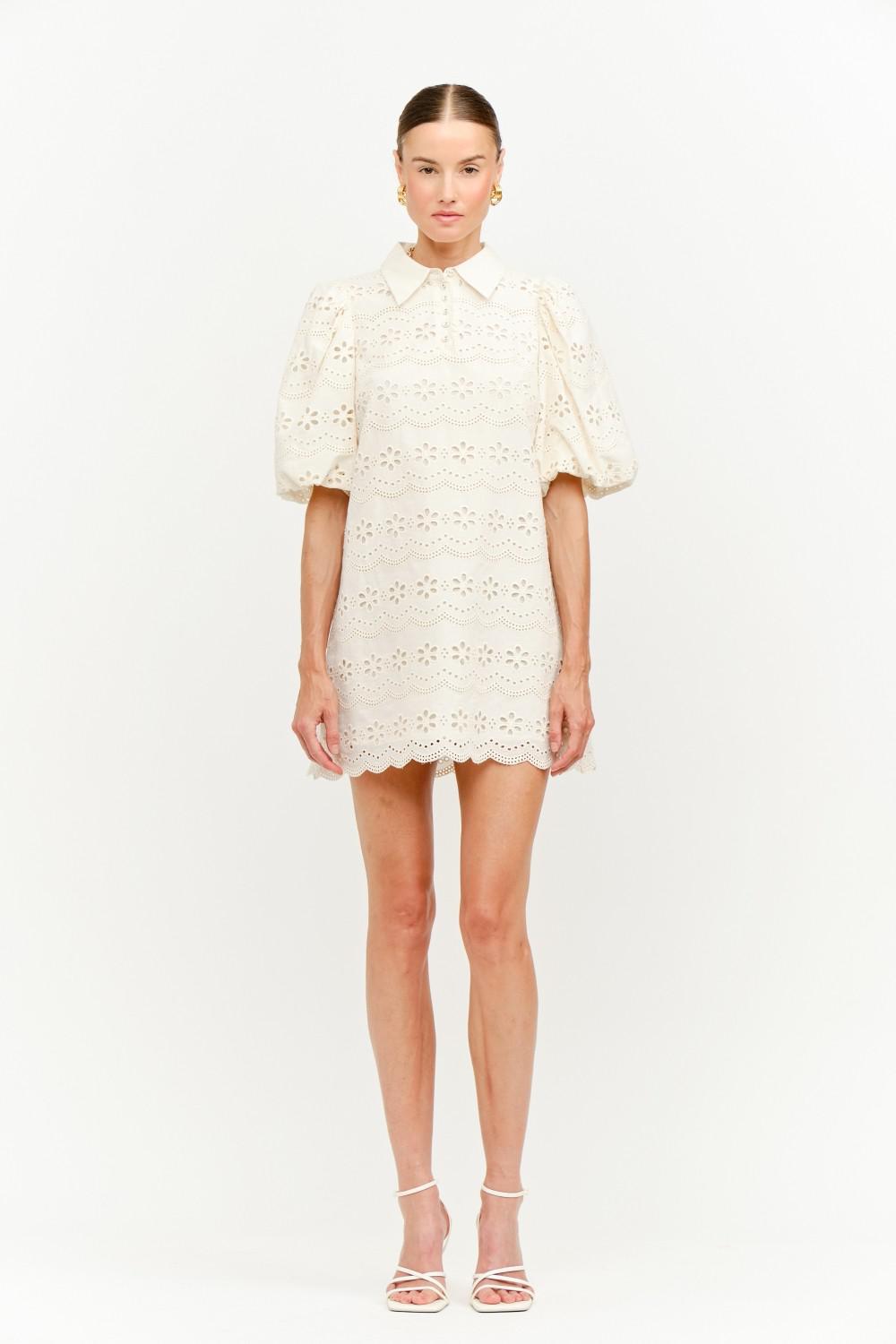 Cream Carmine Eyelet Dress