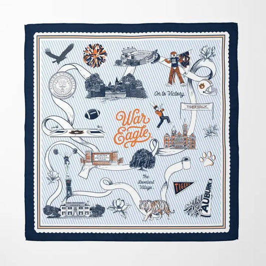 Auburn University Striped Silk Scarf