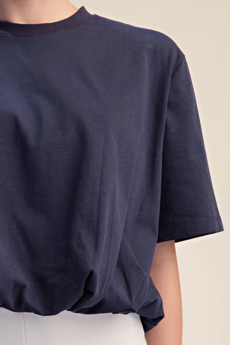 Navy Bubble Hem Tee