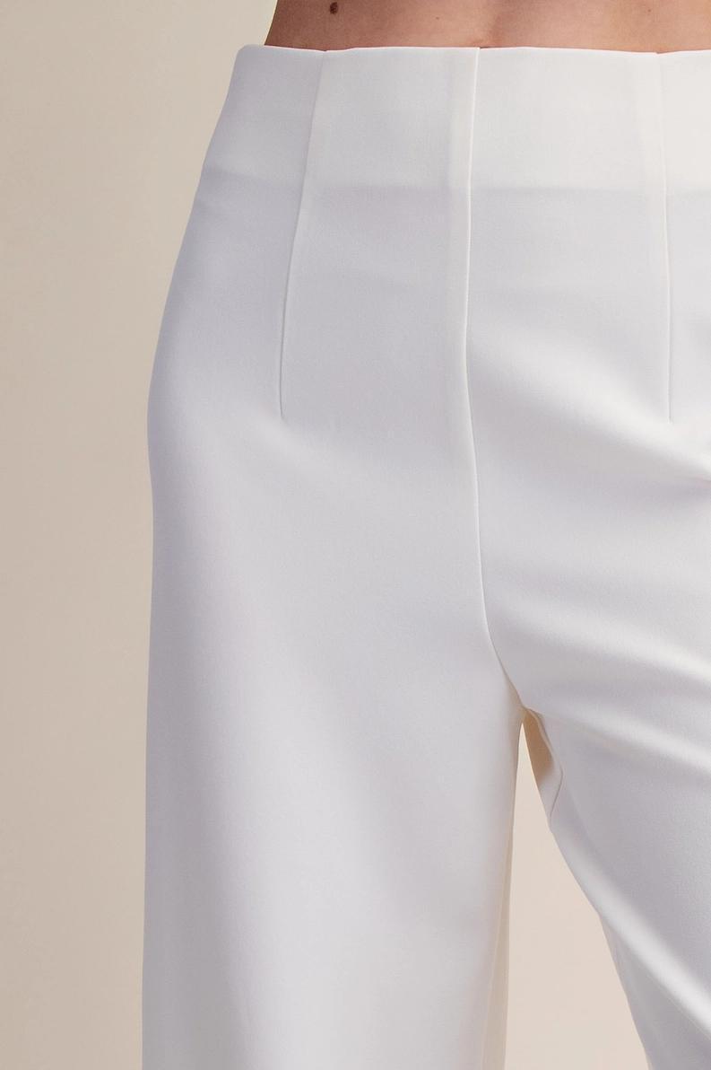 Ivory High Waisted Wide Leg Pants