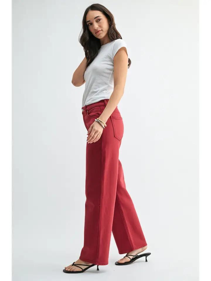 Burgundy HR Vintage Straight Jean
