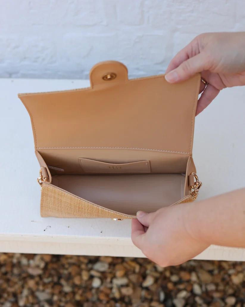 Natural Waverly Clutch