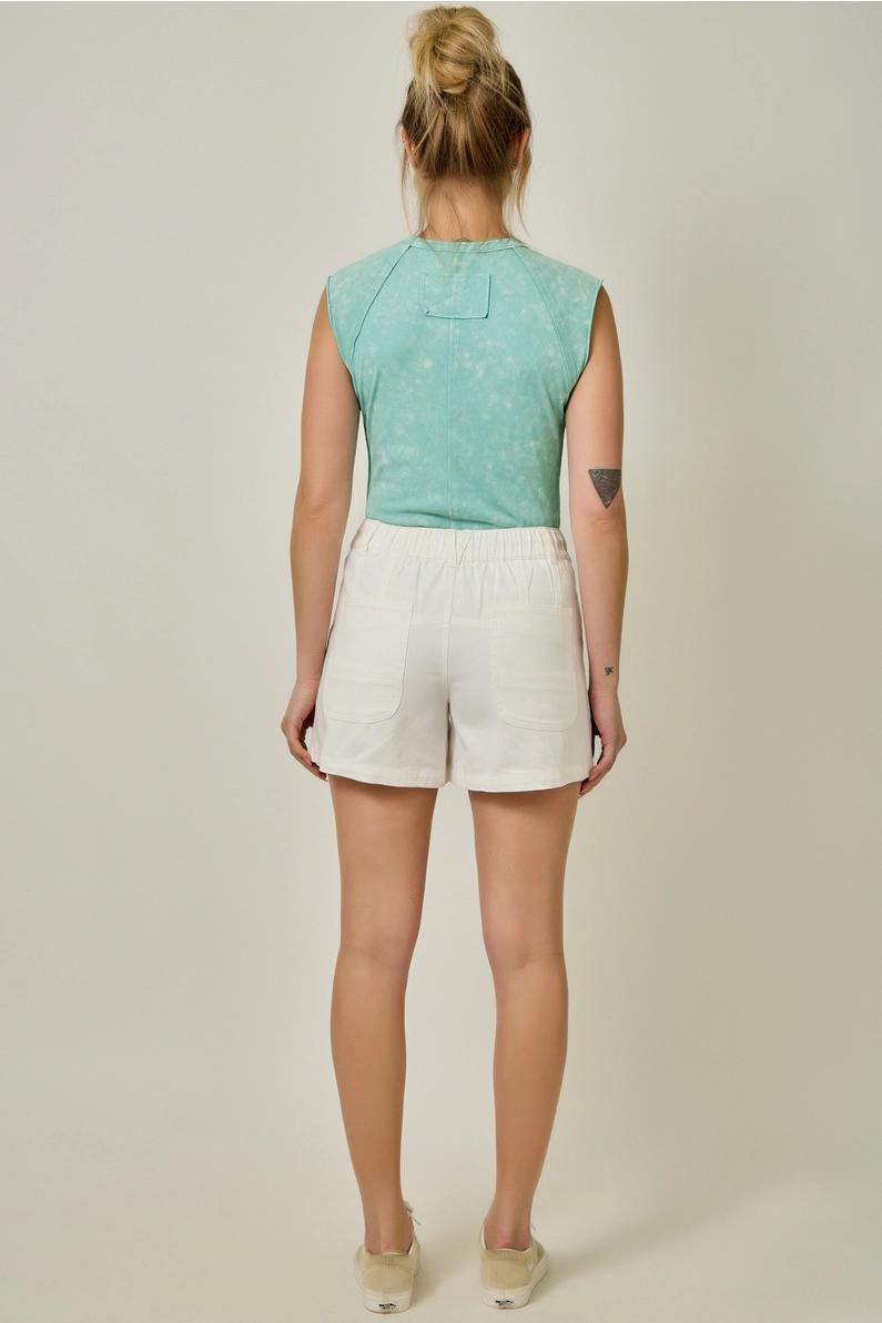 Vintage White Pull On Shorts