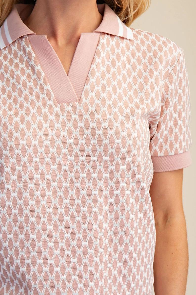 Pink Polo Short Set