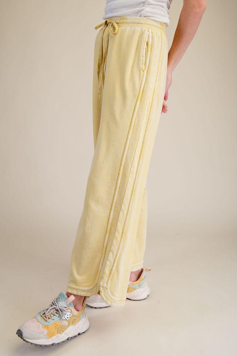 Canary Yellow Mineral Washed Terry Pants