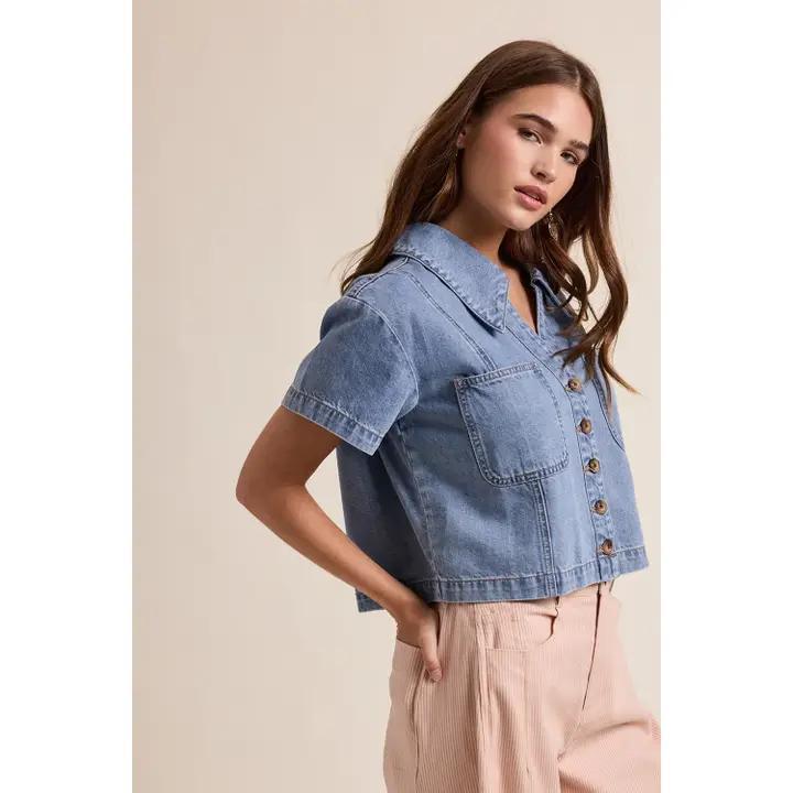Medium Denim Button Up Shirt