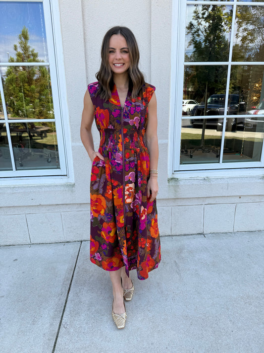 Fall Multi Front Zip Midi