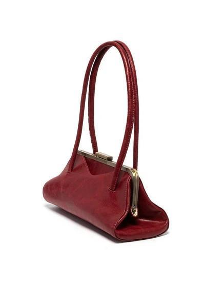 Carmine Red Lady Frame Shoulder Bag
