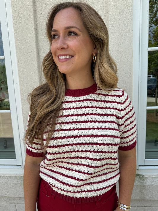Fairy Red Textured Sweater