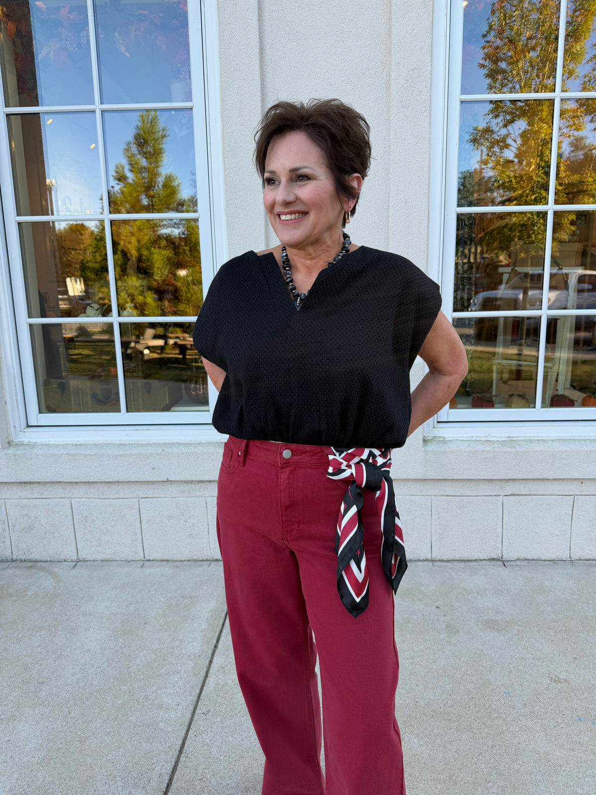 Burgundy HR Vintage Straight Jean