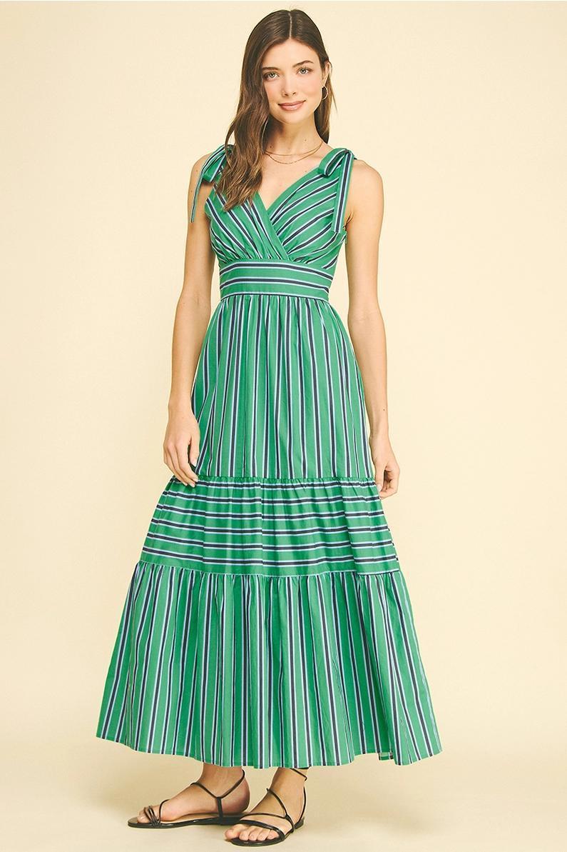Green Striped Maxi Dress