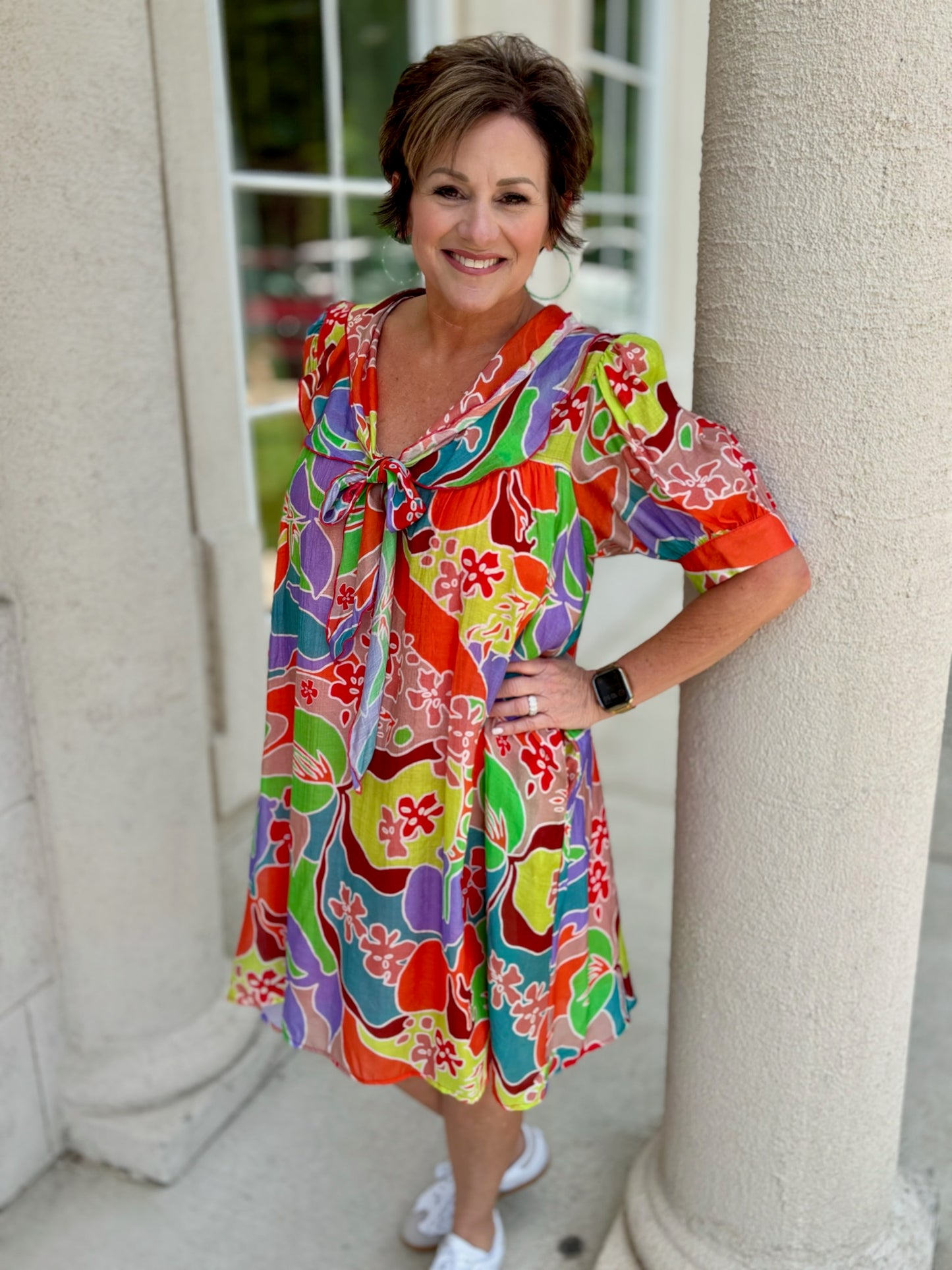 Orange Mix Sailor Mini Dress
