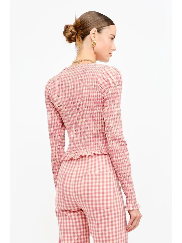Pink Gingham Ashton Top