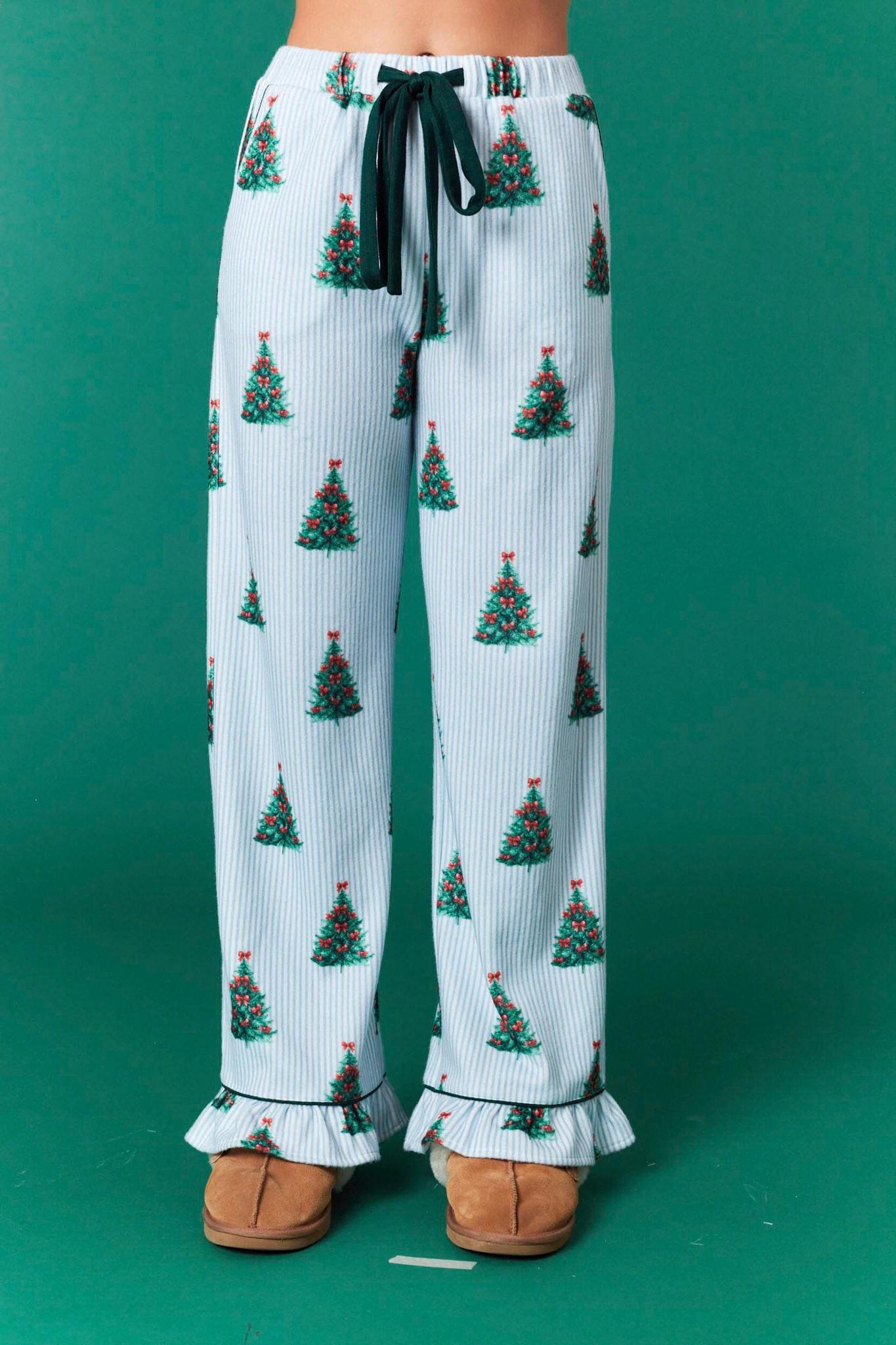 Christmas Tree Striped Pajamas