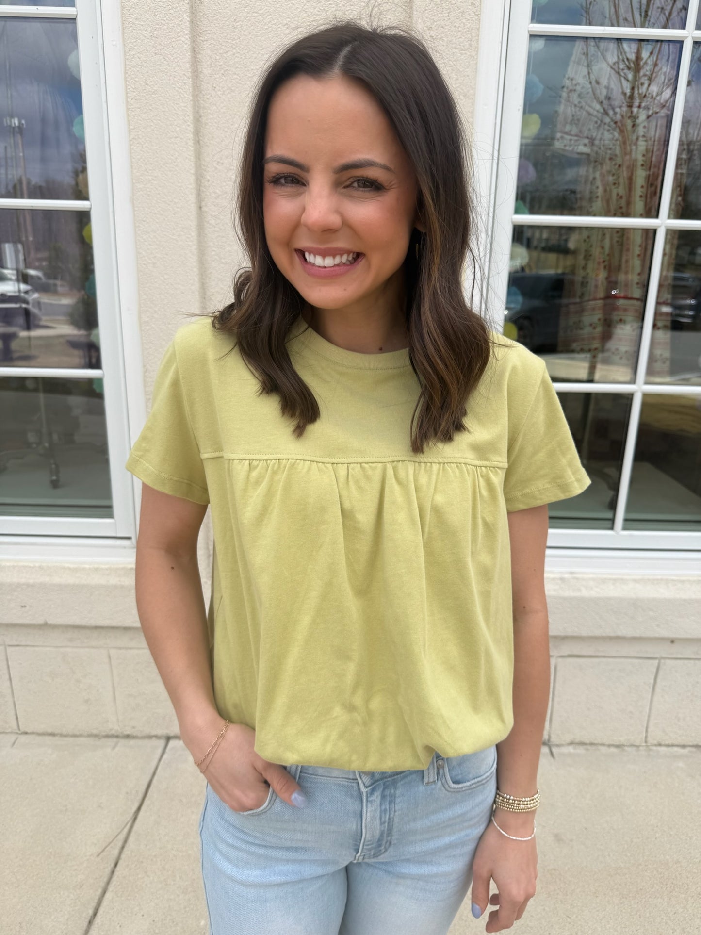 Avocado Bubble Hem Knit Top
