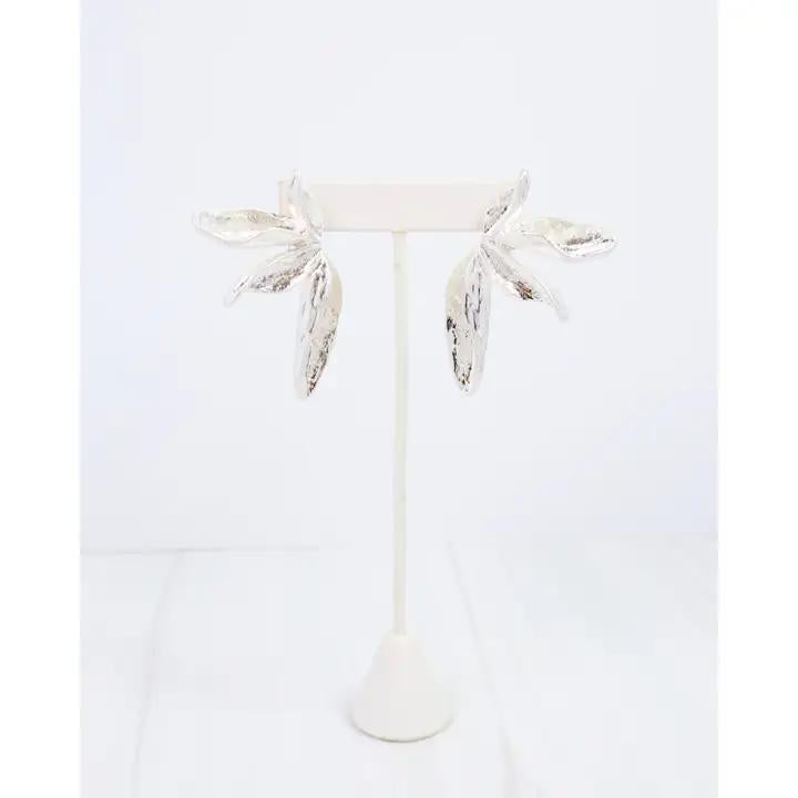 Worn Silver Rennie Flower Earring