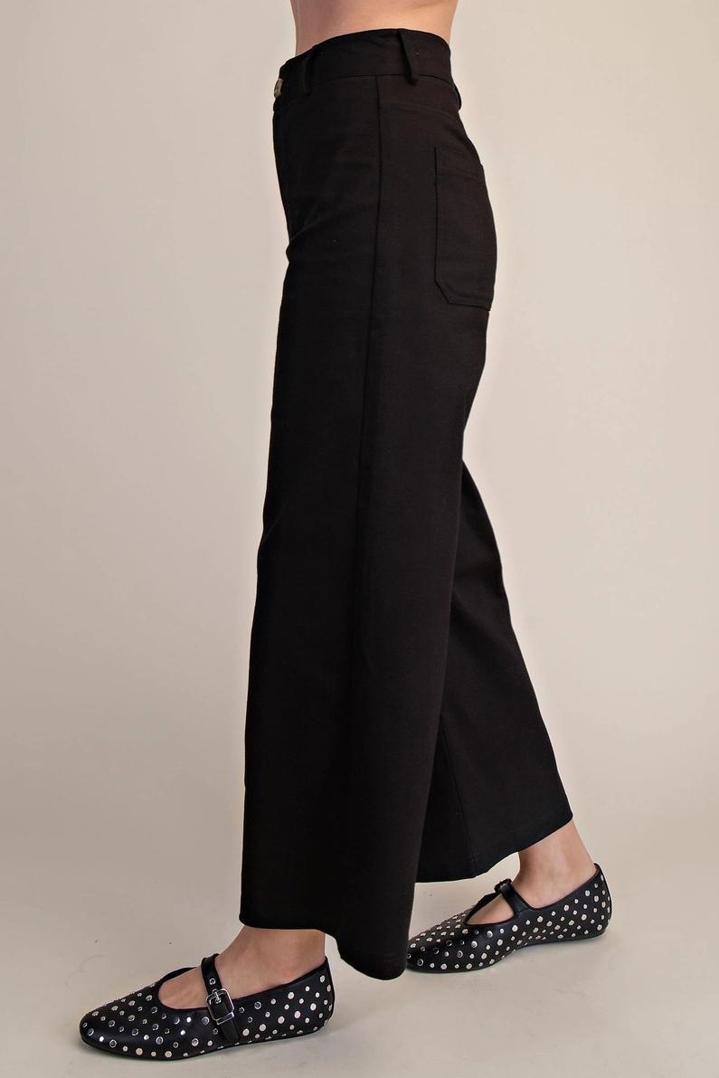 Black High Waisted Wide Leg Pant