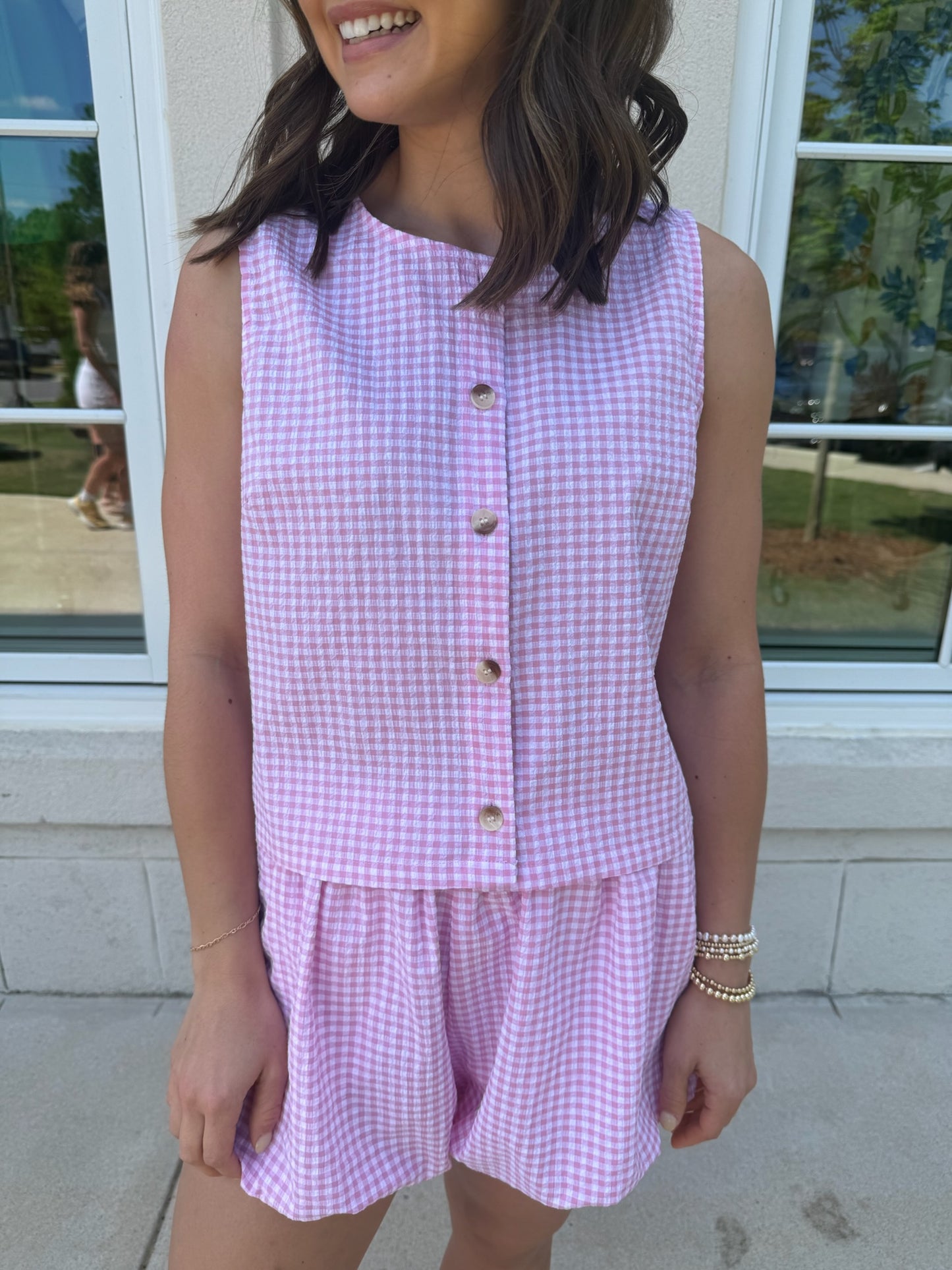 Gingham Bubble Hem Set