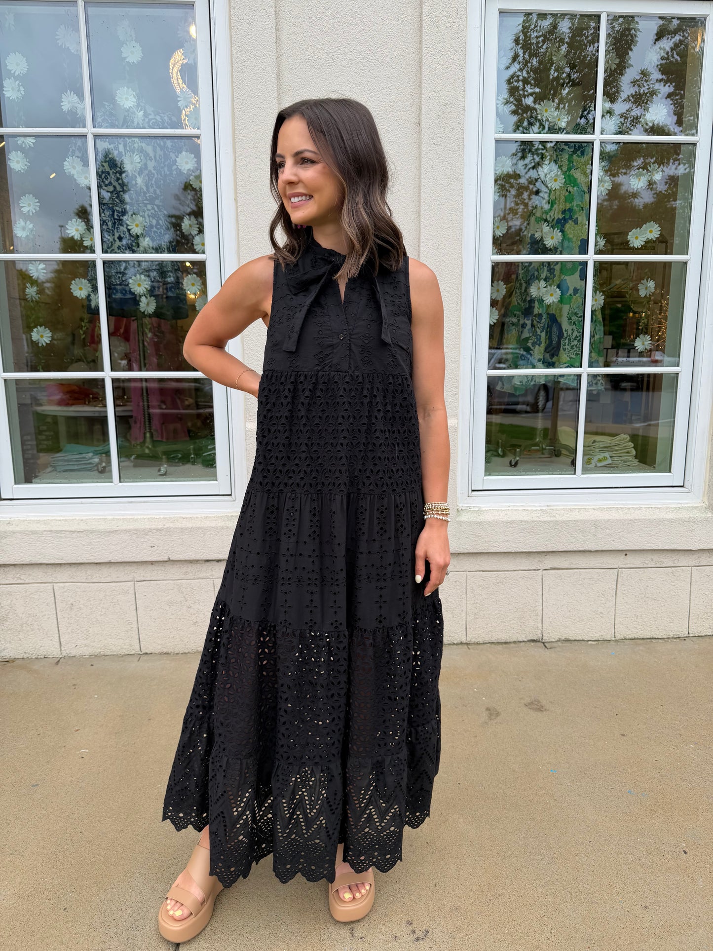 Black Ruthie Eyelet Lace Maxi