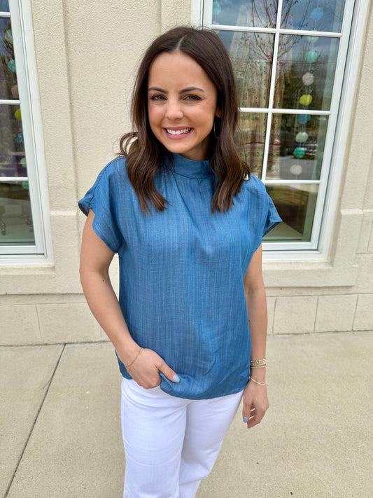 Light Blue Side Button Top