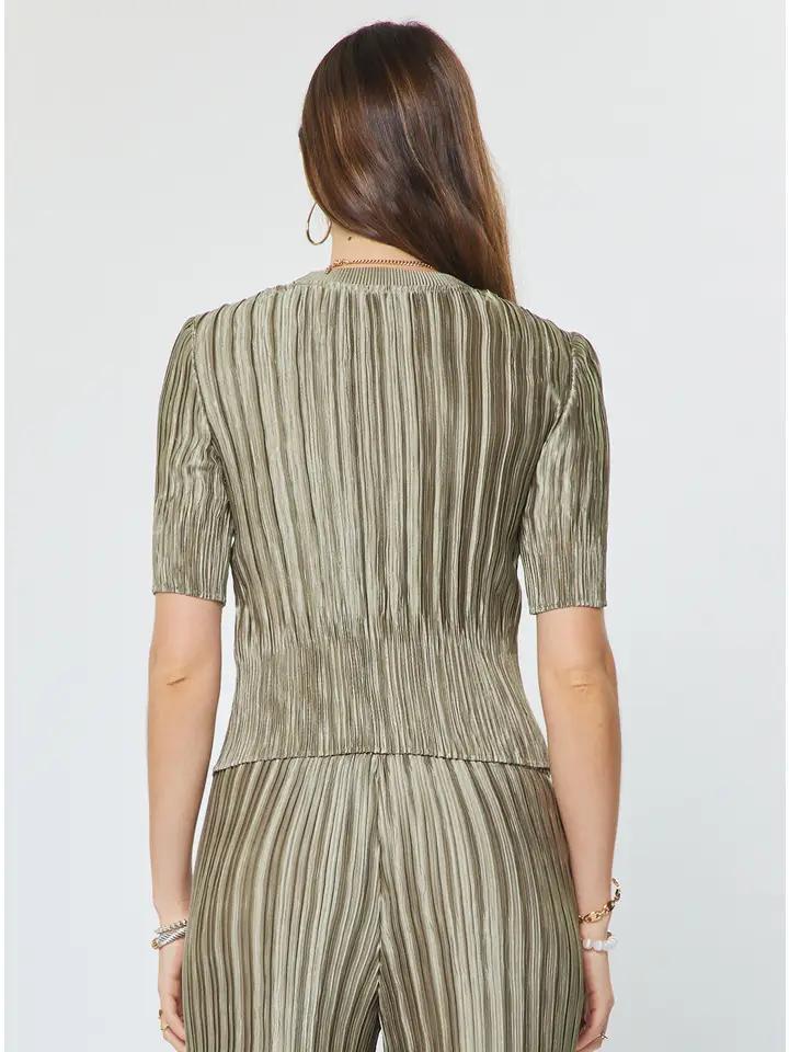 Soft Olive Pleated Top