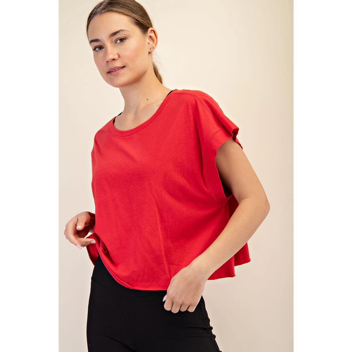 Red Cotton Slub Lounge Set