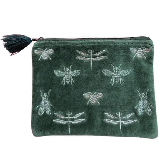 Green Velvet Pouch Medium