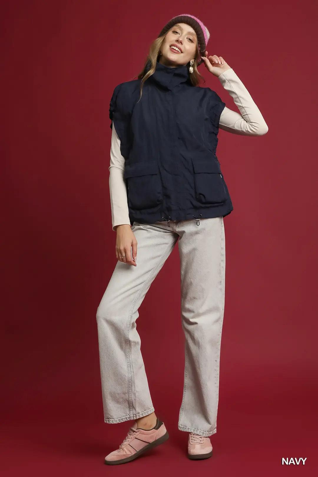 Navy Nylon Vest