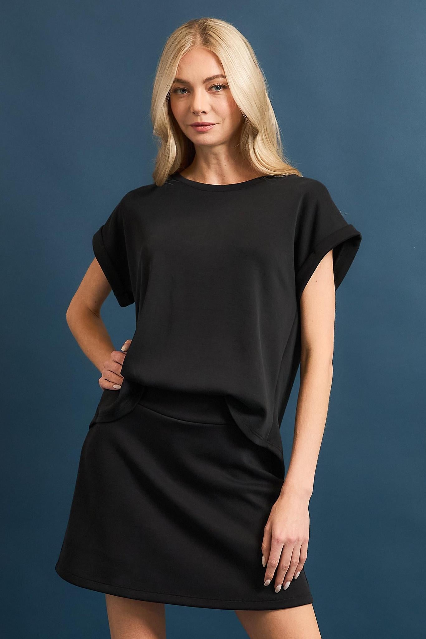 Black Side Pleated Skort Set