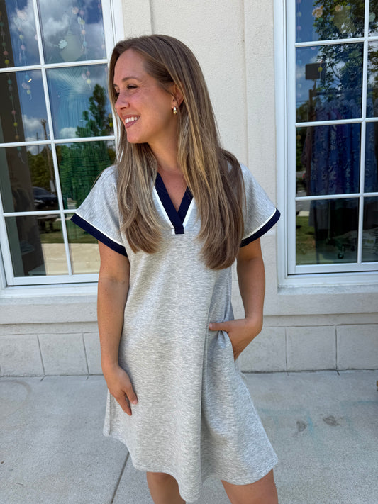 Heather Grey Scuba Casual Dress