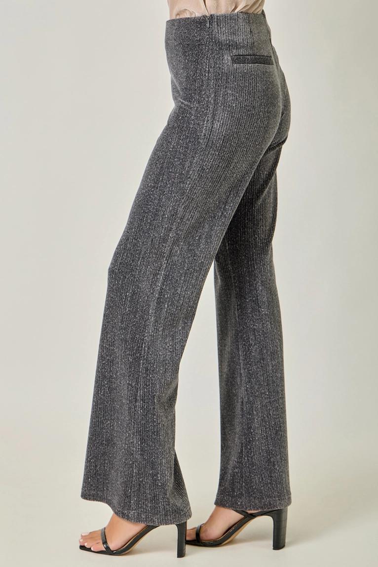 Charcoal Velvet Cord Trousers
