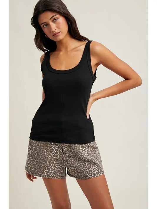 Black Basic Scoop Neck Tank