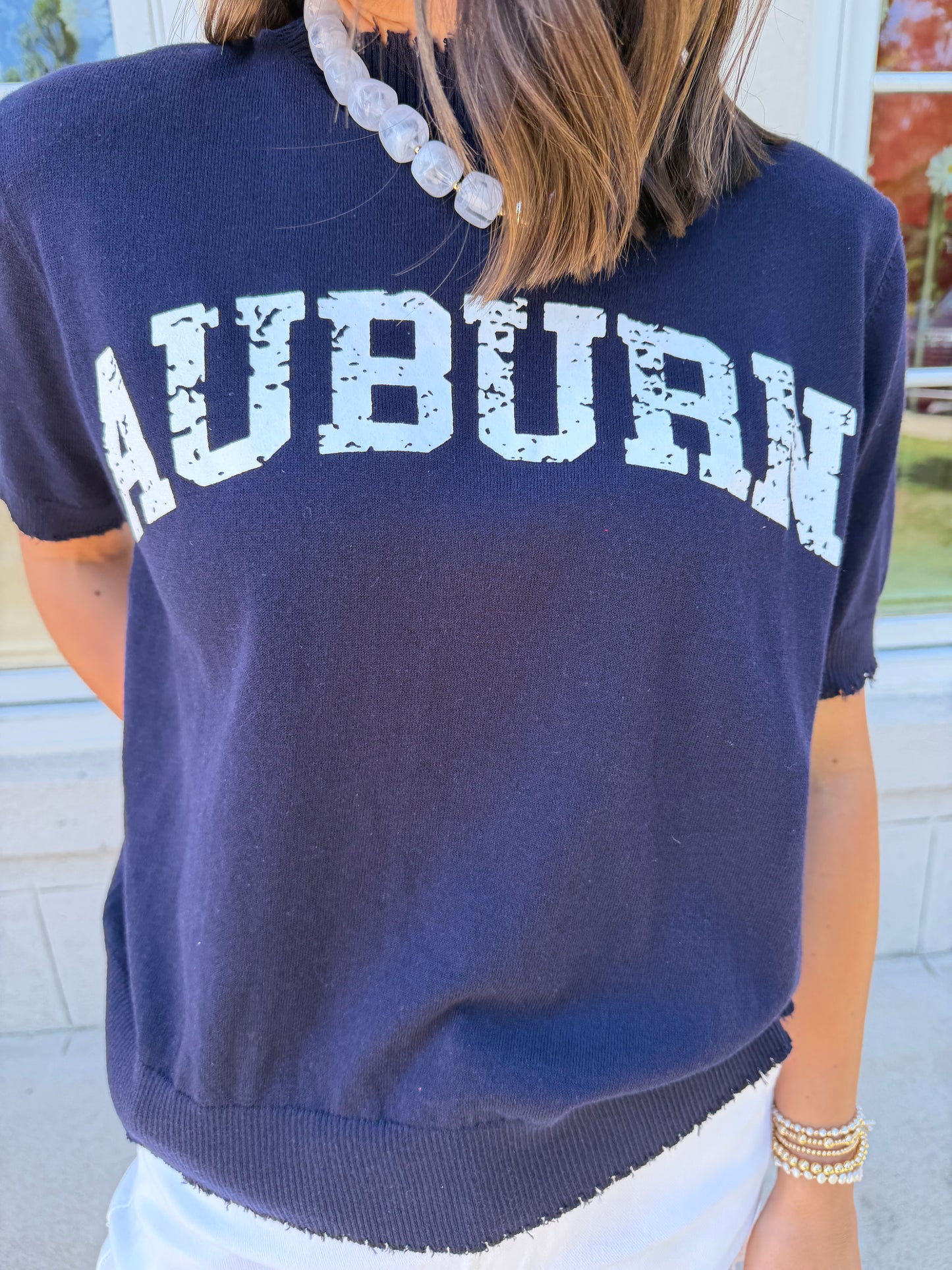 Navy Gameday Knit Top